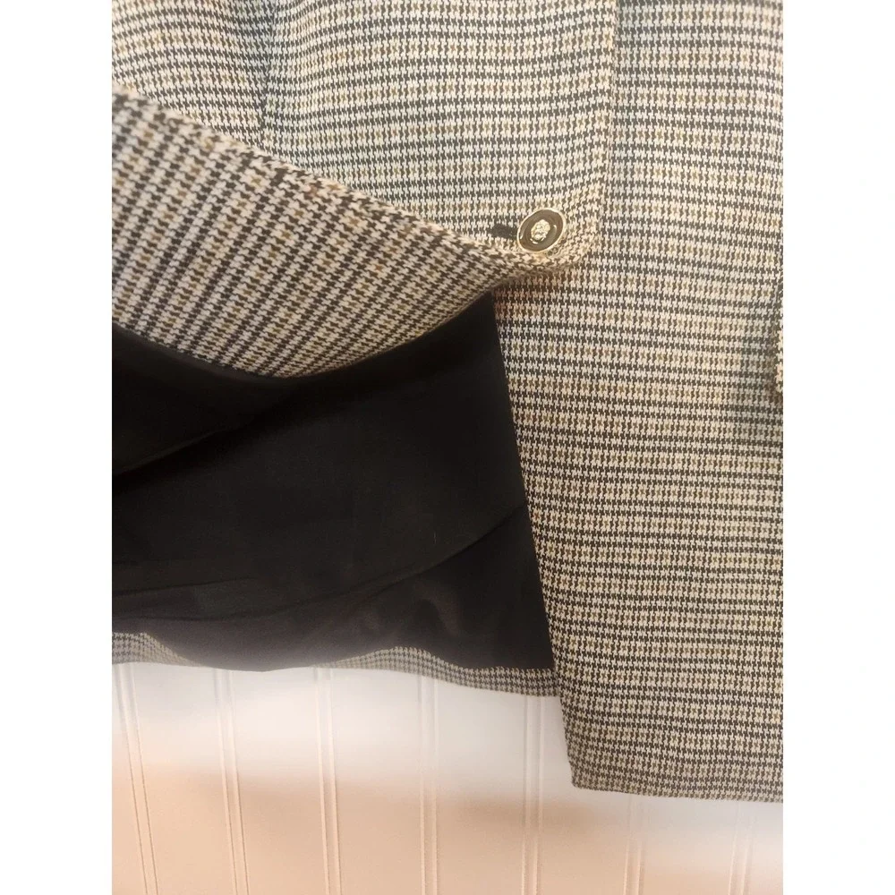Bagatelle Collection Women's Navy Houndstooth Vest Size L‎ Classic Career Office